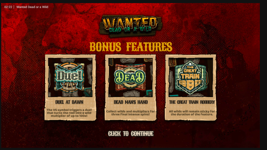Bonus Rounds and Features in Wanted Dead or a Wild